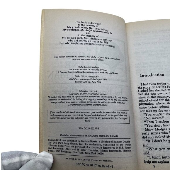 The Autobiography Of Miss Jane Pittman By Ernest J. Gaines 1971 Paperback - Picture 3 of 11